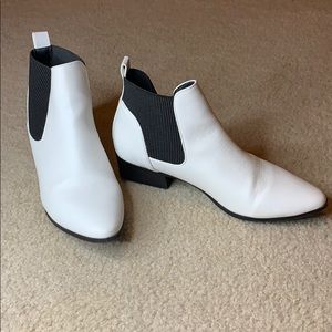 White and black booties